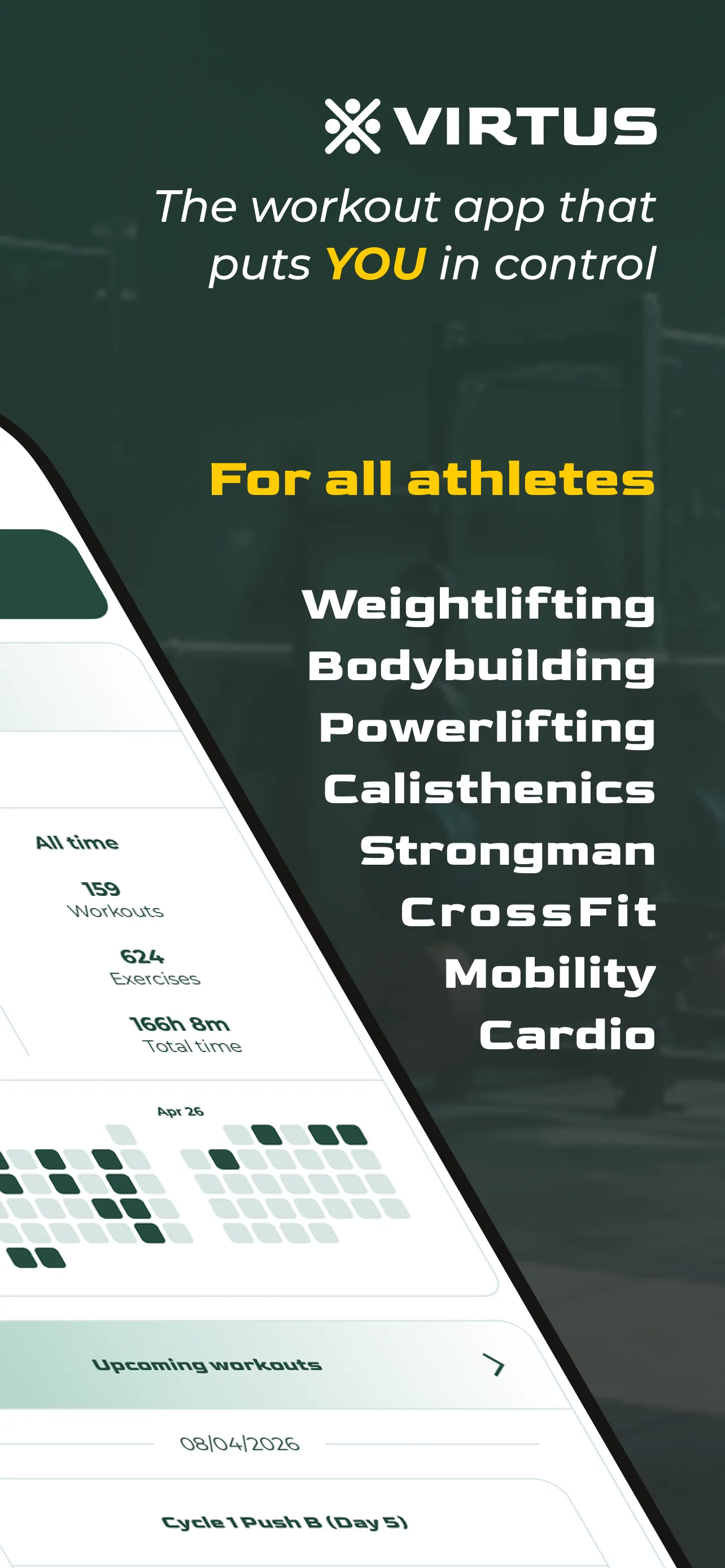 Virtus Athlete workout logging