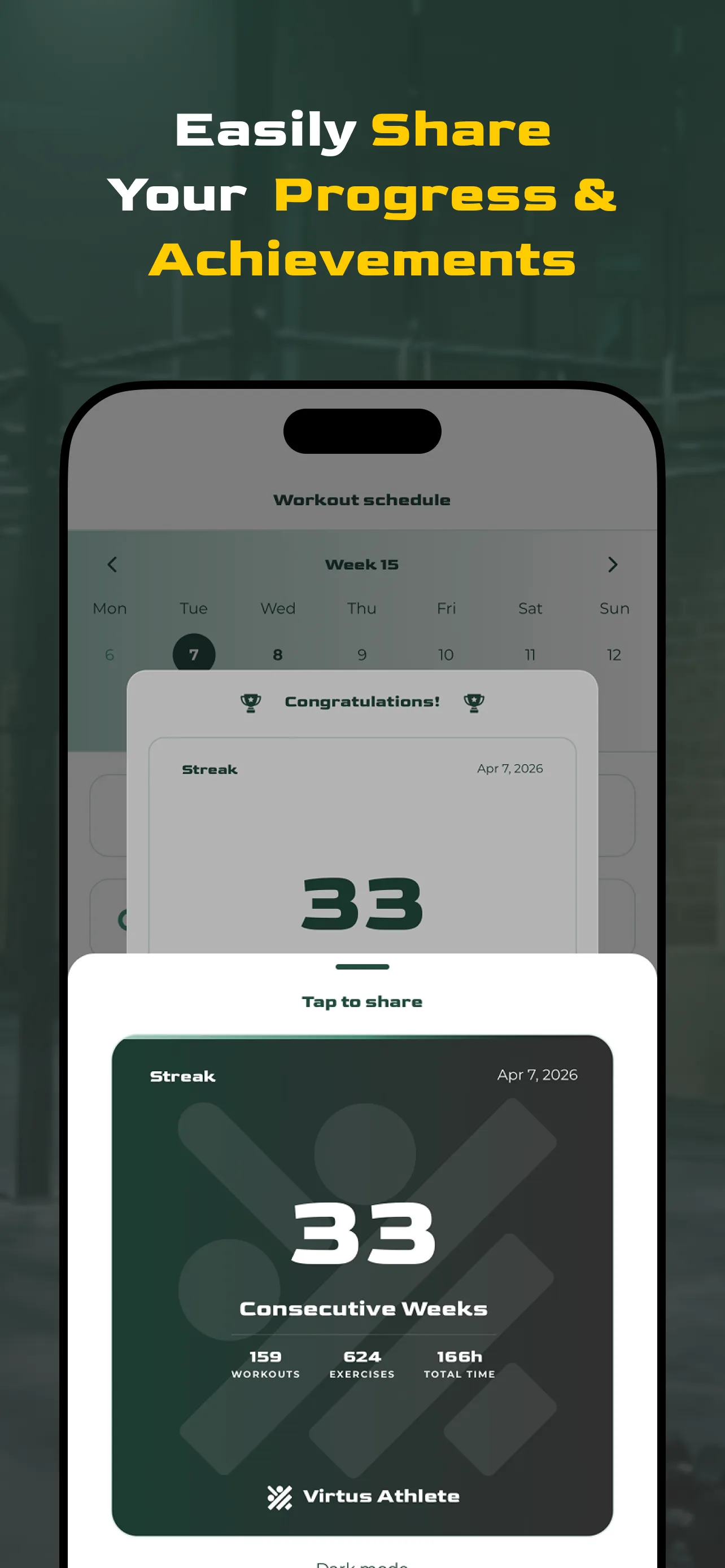Virtus Athlete progress tracking