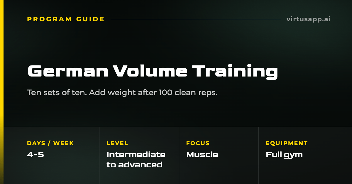 How to run the German Volume Training program