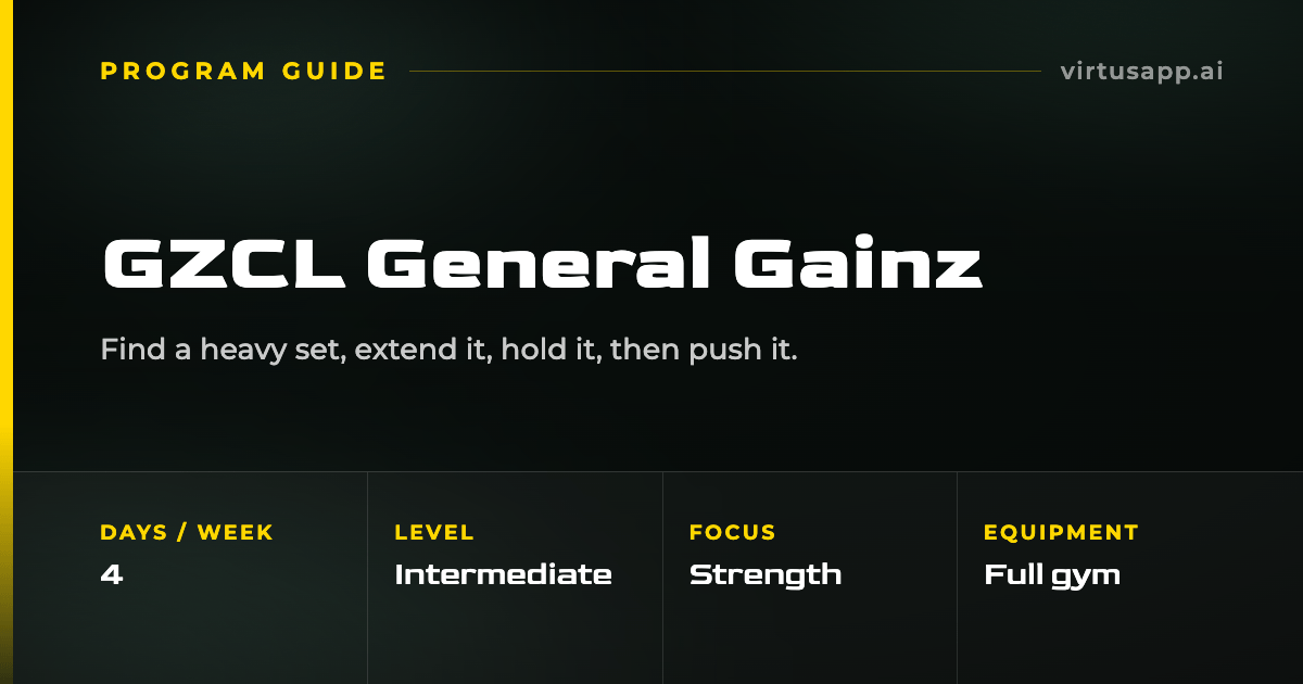How to run the GZCL General Gainz program