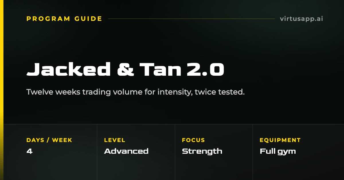 How to run the GZCL Jacked & Tan 2.0 program