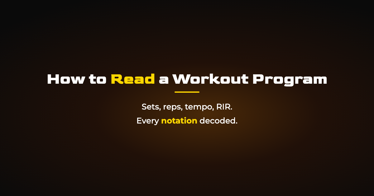 How to Read a Workout Program: Sets, Reps, Tempo, RIR