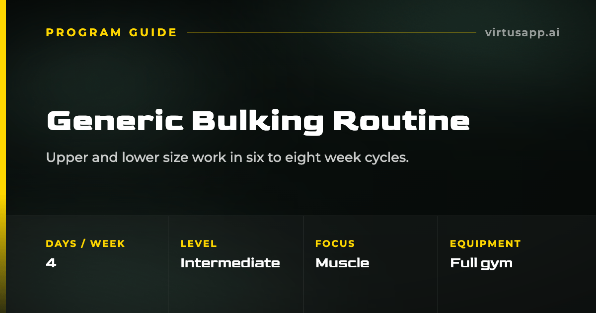 How to run the Lyle McDonald Generic Bulking Routine