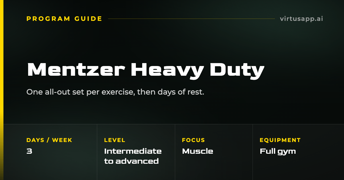 How to run the Mike Mentzer Heavy Duty program