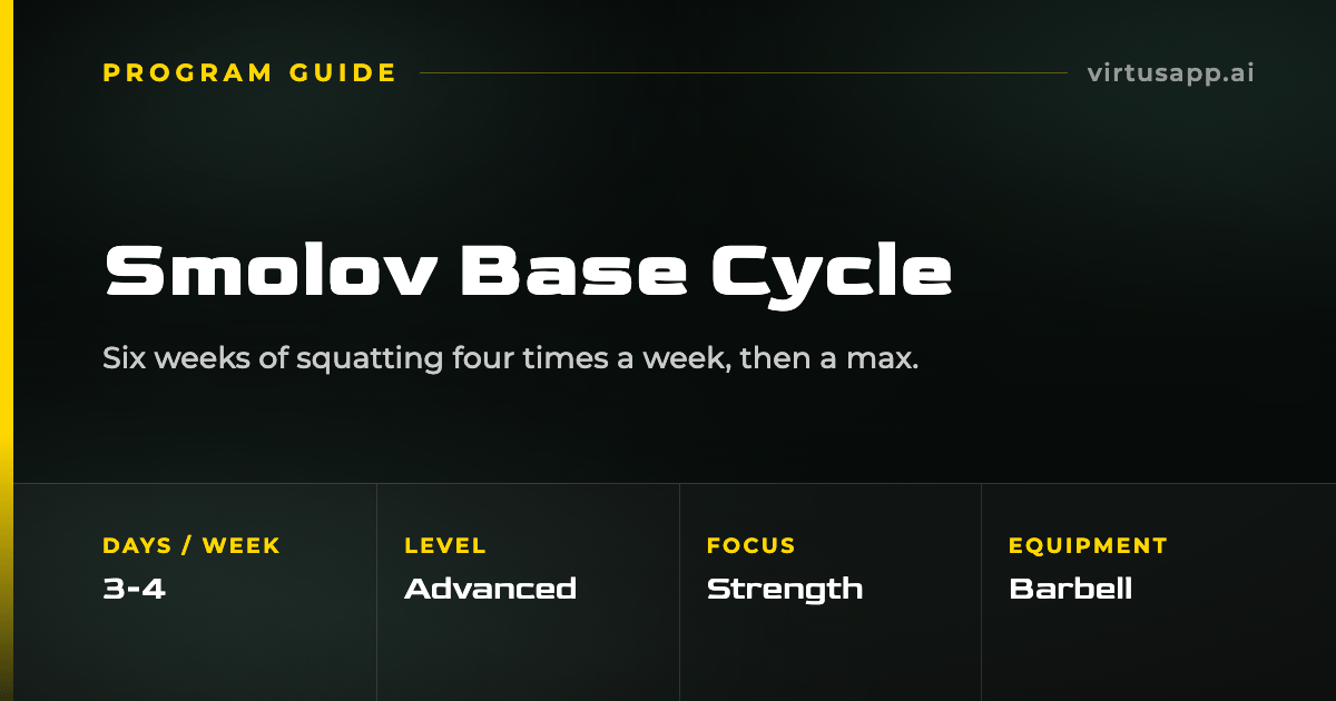 How to run the Smolov Base Cycle