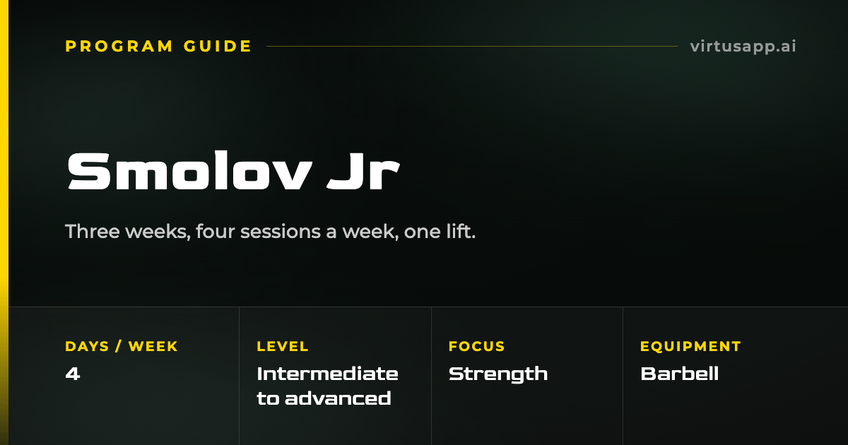 How to run the Smolov Jr program
