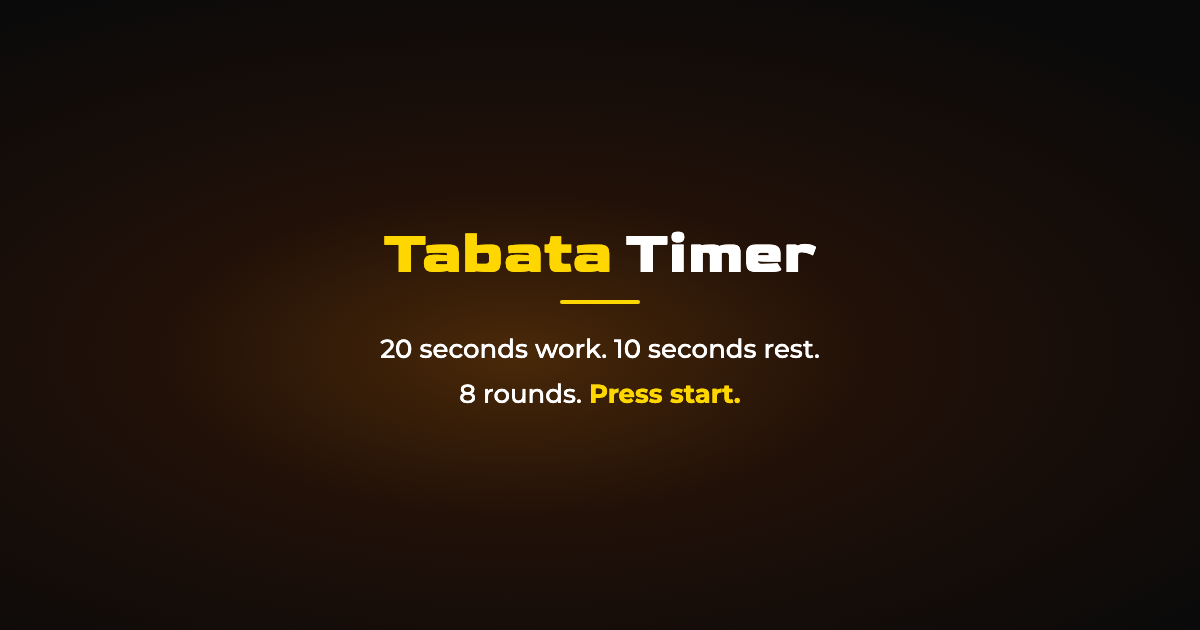 Tabata Timer: Free Online 20/10 Interval Timer