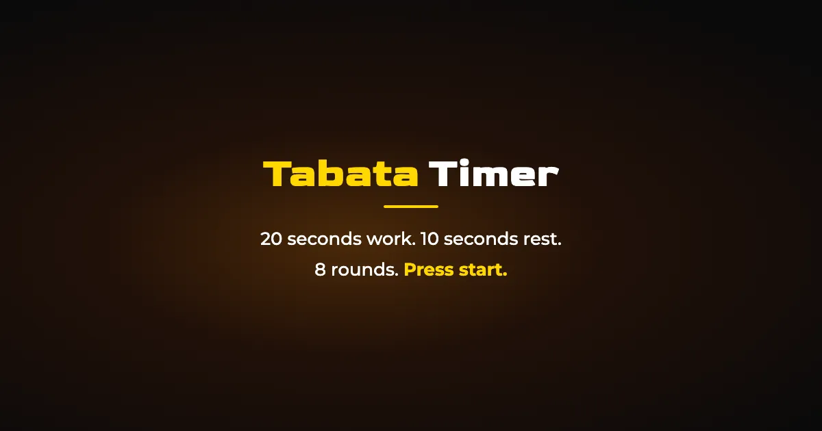 Tabata Timer: Free Online 20/10 Interval Timer for Tabata Workouts