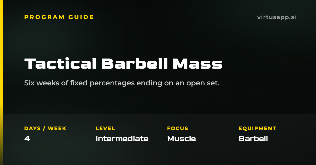 How to run the Tactical Barbell Mass Protocol